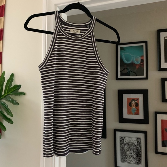 Madewell Timeoff Tank - Blue/White stripe - Picture 2 of 5